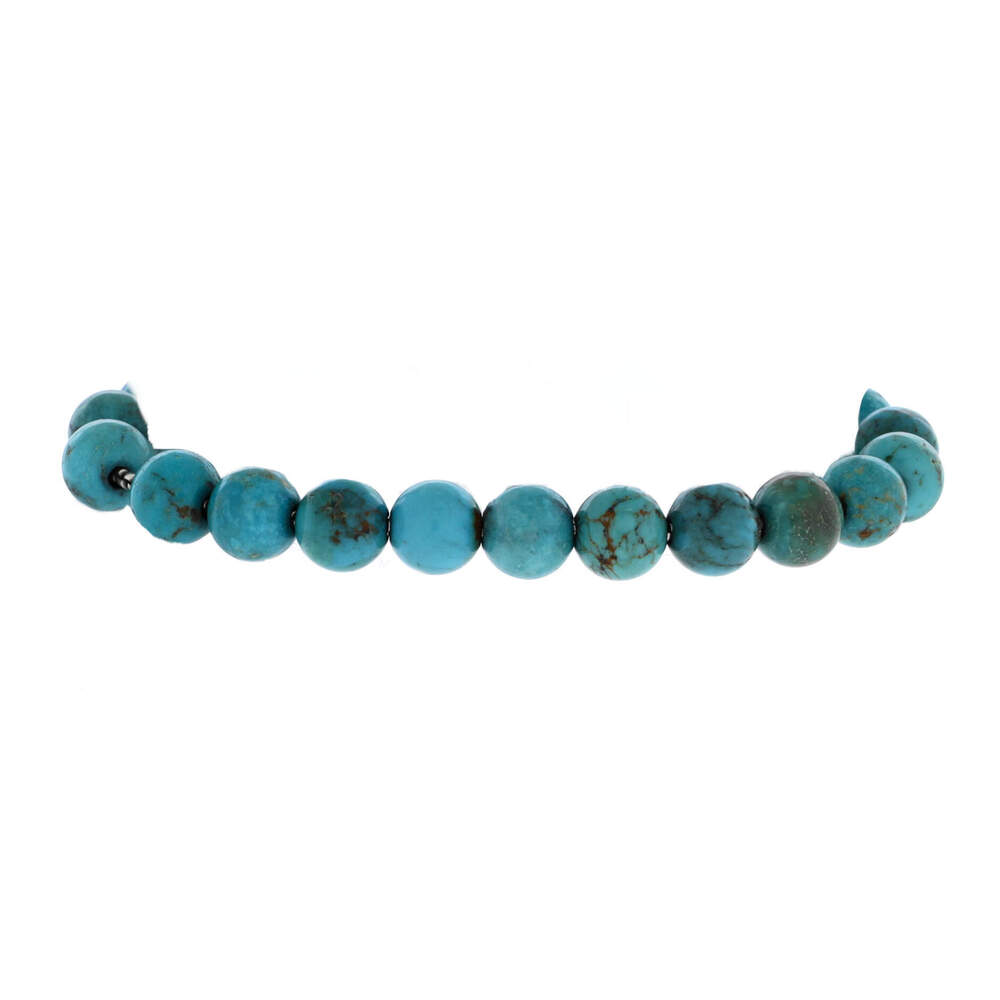David Yurman 8mm Spiritual Beads Bracelet Turquoise and Sterling Silver - Picture 2 of 3